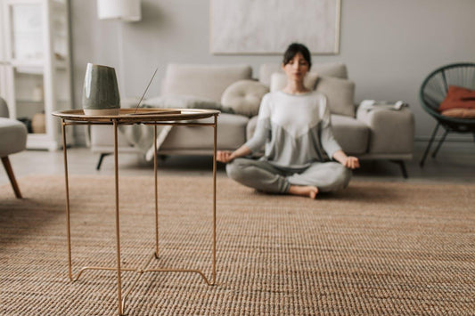 a woman meditating