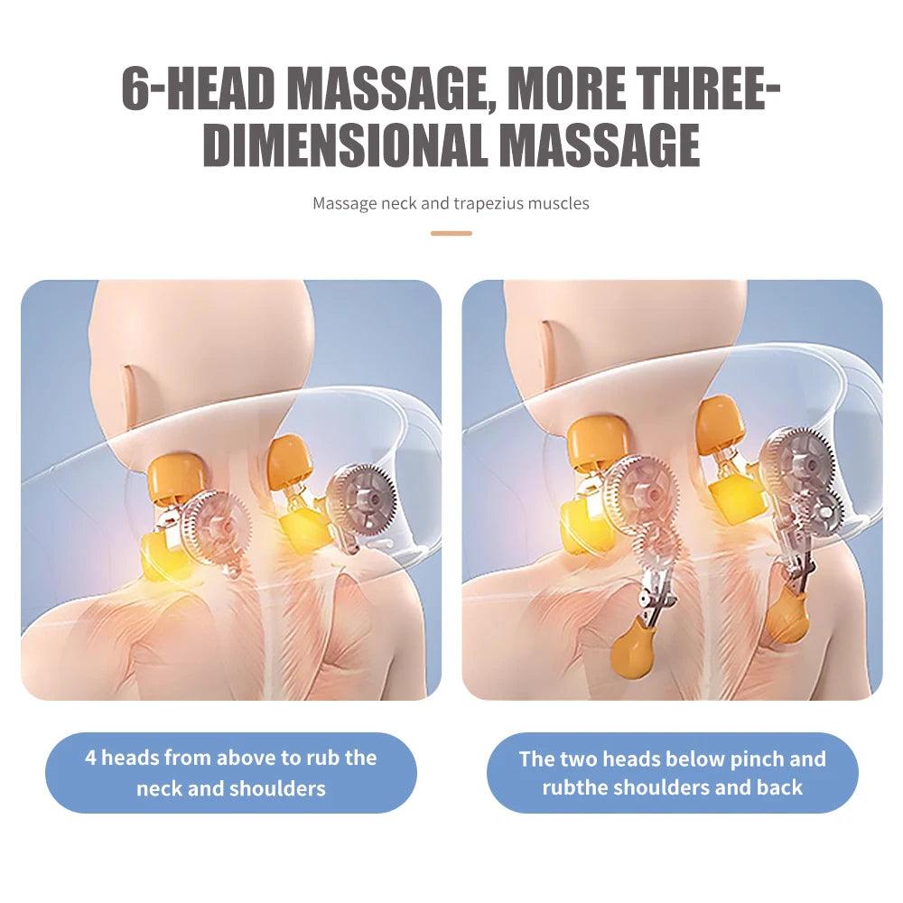 six heads massage device shiatsu massage