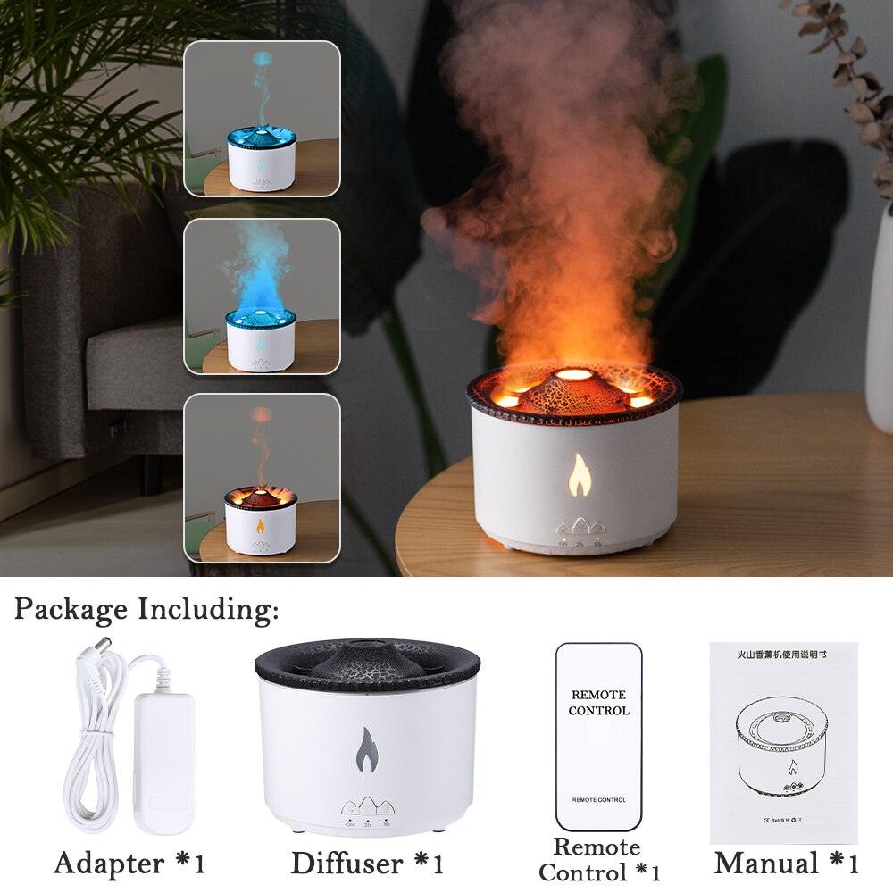 560ml Volcano Flame Remote Control Aromatherapy Air Humidifier