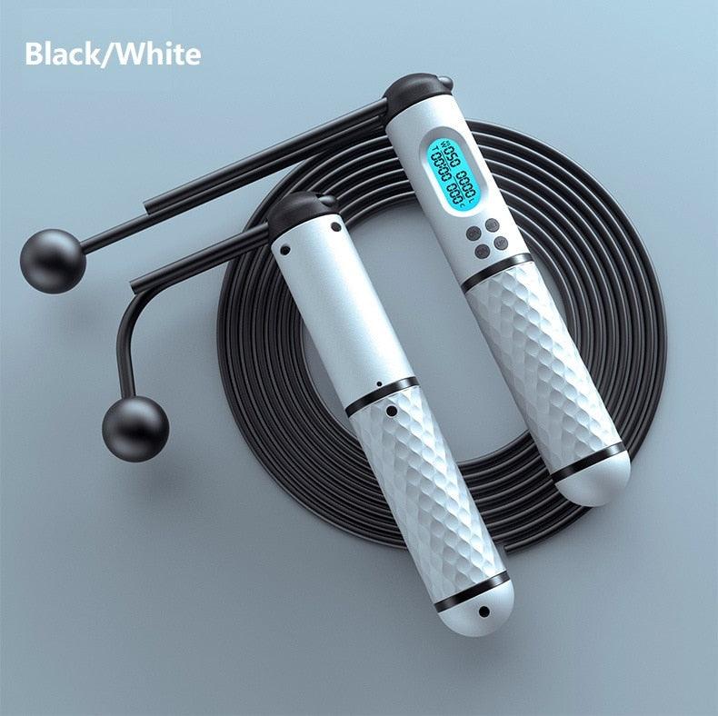 a white cordless jumping rope