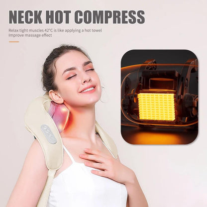 neck hot compression by the shiatsu massager